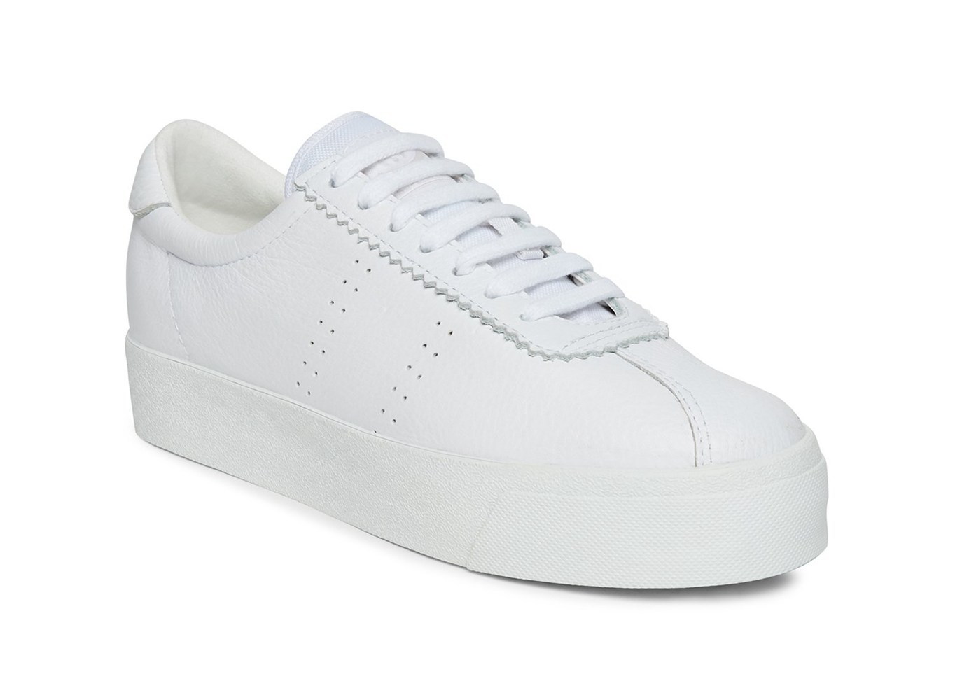Superga Plataforma Mujer Blancas - 2854 Club 3 Full Comfort Cuero - 140358SHM